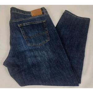 Lucky Brand 221 Straight Mens 40x30  Blue Jeans Distressed EUC